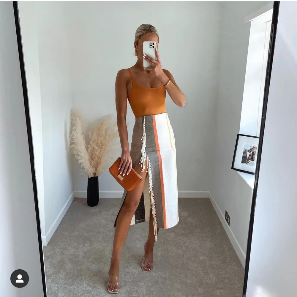 Zara striped skirt with fringes - Picture 7 of 15